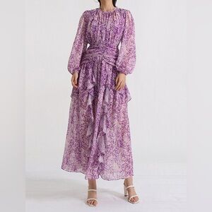 Shona Joy NWT Faye Round Neck Balloon Sleeve Maxi Dress - Size 8